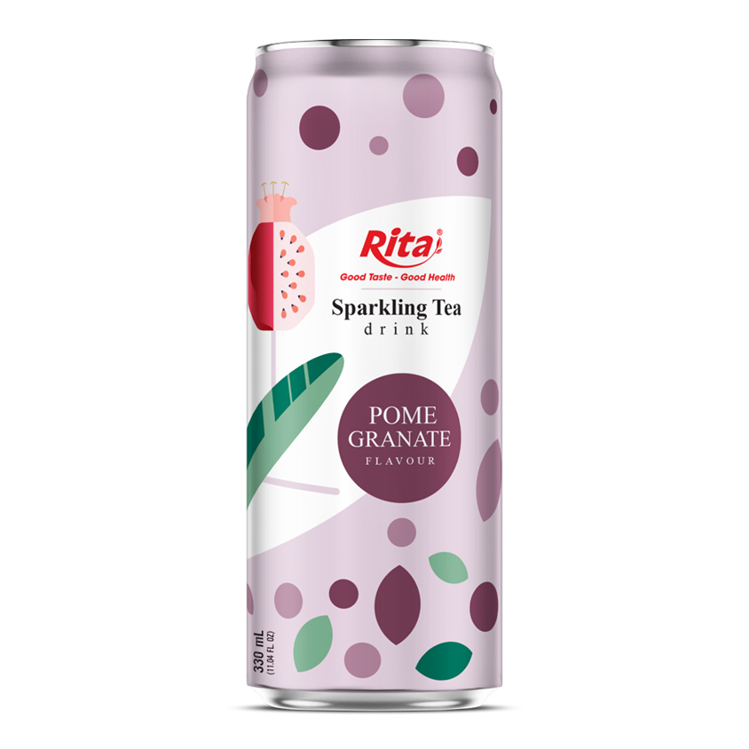 Sparkling Tea Drink Pomegranate Flavour 330ml Sleek Canned